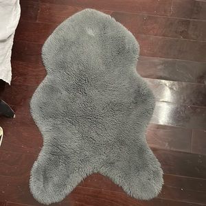 Furry gray rug